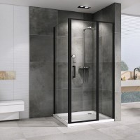 Душевой уголок Abber Sonnenstrand, 110 х 100 см, стекло прозрачное, профиль черный, AG04110BS-S100B