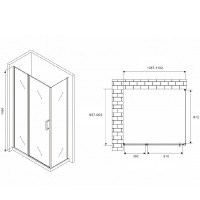 Душевой уголок Abber Sonnenstrand, 110 х 90 см, стекло прозрачное, профиль черный, AG04110BS-S90B