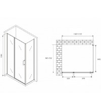 Душевой уголок Abber Sonnenstrand, 110 х 70 см, стекло матовое, профиль хром, AG04110MS-S70M