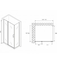 Душевой уголок Abber Sonnenstrand, 110 х 75 см, стекло матовое, профиль хром, AG04110MS-S75M