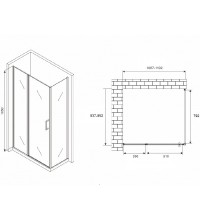 Душевой уголок Abber Sonnenstrand, 110 х 85 см, стекло матовое, профиль хром, AG04110MS-S85M