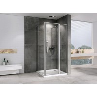 Душевой уголок Abber Sonnenstrand, 110 х 75 см, стекло прозрачное, профиль хром, AG04110S-S75