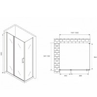 Душевой уголок Abber Sonnenstrand, 120 х 70 см, стекло прозрачное, профиль хром, AG04120BS-S70B