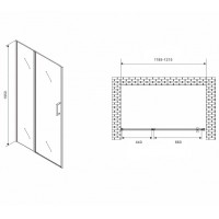 Душевая дверь Abber Sonnenstrand, 120 х 195 см, профиль хром, стекло прозрачное, AG04120S