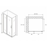 Душевой уголок Abber Sonnenstrand, 130 х 100 см, стекло прозрачное, профиль хром, AG04130S-S100