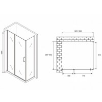Душевой уголок Abber Sonnenstrand, 130 х 90 см, стекло прозрачное, профиль хром, AG04130S-S90