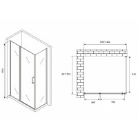 Душевой уголок Abber Sonnenstrand, 140 х 70 см, стекло прозрачное, профиль хром, AG04140S-S70