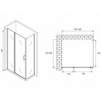 Душевой уголок Abber Sonnenstrand, 140 х 85 см, стекло прозрачное, профиль хром, AG04140S-S85