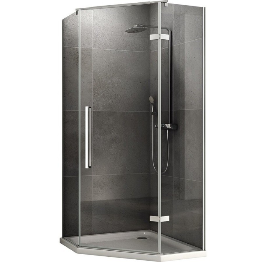 Душевой уголок Abber Ewiges Wasser AG05080, 80 х 80 х 195 см, стекло прозрачное, профиль хром