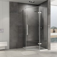 Душевой уголок Abber Ewiges Wasser, 90 х 90 см, стекло прозрачное, профиль хром, AG05090