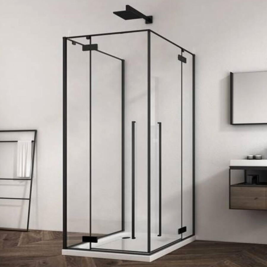 Душевой уголок Abber Eins AG06099B, 90 х 90 см, стекло прозрачное, профиль черный