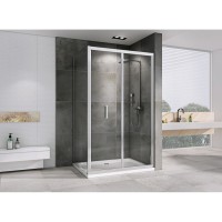 Душевой уголок Abber Sonnenstrand, 100 х 85 см, стекло прозрачное, профиль хром, AG07100-S85