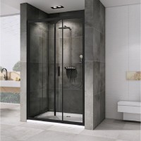 Душевая дверь Abber Sonnenstrand, 100 х 195 см, профиль черный, стекло прозрачное, AG07100B