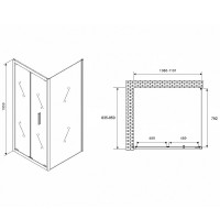 Душевой уголок Abber Sonnenstrand, 110 х 85 см, стекло прозрачное, профиль хром, AG07110-S85