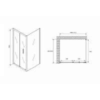 Душевой уголок Abber Sonnenstrand, 110 х 90 см, стекло прозрачное, профиль хром, AG07110-S90