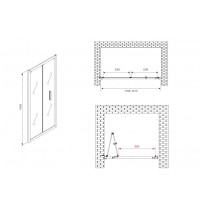 Душевая дверь Abber Sonnenstrand AG07120B, 120 х 195 см, стекло прозрачное, профиль черный