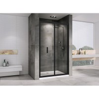 Душевая дверь Abber Sonnenstrand AG07120B, 120 х 195 см, стекло прозрачное, профиль черный