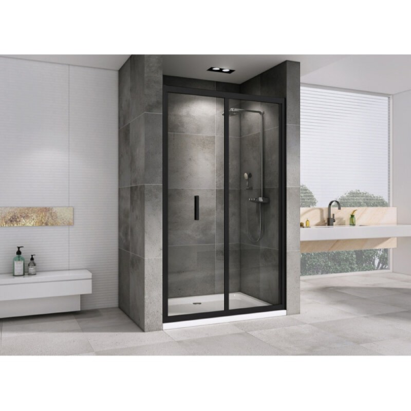 Душевая дверь Abber Sonnenstrand AG07120B, 120 х 195 см, стекло прозрачное, профиль черный
