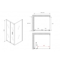 Душевой уголок Abber Sonnenstrand AG07120B-S70B, 120 х 70 см, стекло прозрачное, профиль черный