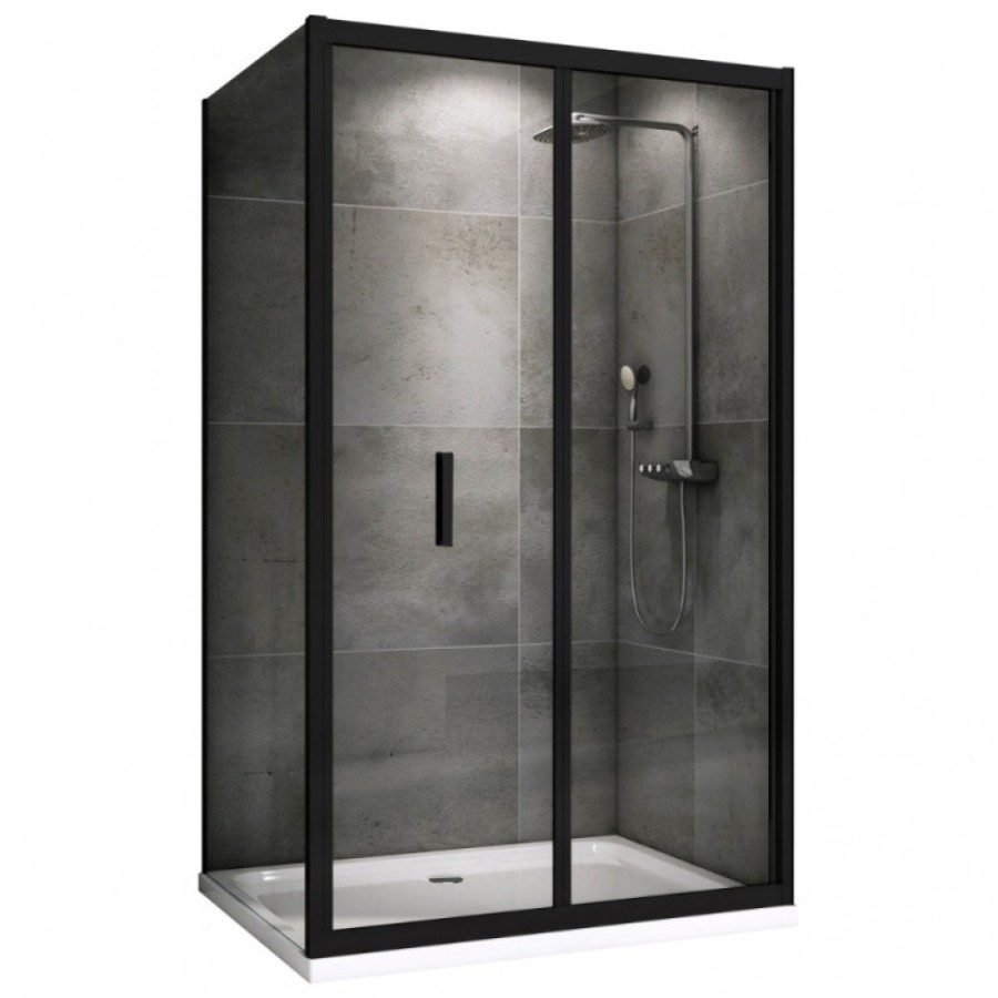 Душевой уголок Abber Sonnenstrand AG07120B-S85B, 120 х 85 см, стекло прозрачное, профиль черный