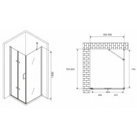Душевой уголок Abber Zart, 100 х 80 см, стекло прозрачное, профиль хром, AG08100P-S81