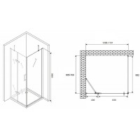 Душевой уголок Abber Zart, 110 х 70 см, стекло прозрачное, профиль хром, AG08110-S71