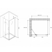 Душевой уголок Abber Zart, 110 х 90 см, стекло прозрачное, профиль хром, AG08110-S91
