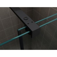 Душевой уголок Abber Komfort AG09120B, 120 см, со свободным входом, стекло прозрачное, профиль черный