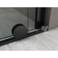 Душевой уголок Abber Komfort AG09120B, 120 см, со свободным входом, стекло прозрачное, профиль черный