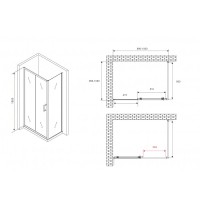 Душевой уголок Abber Schwarzer Diamant AG30100B5-S100B5, 100 х 100 см, стекло прозрачное, профиль черный