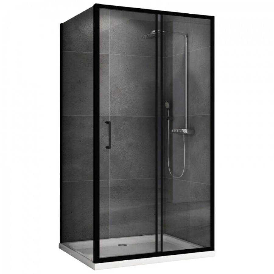 Душевой уголок Abber Schwarzer Diamant AG30100B5-S50B5, 100 х 50 см, стекло прозрачное, профиль черный