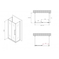 Душевой уголок Abber Schwarzer Diamant AG30110BMH-S80BM-S80BM, 110 х 80 см, стекло матовое, профиль черный