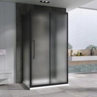 Душевой уголок Abber Schwarzer Diamant AG30110BMH-S80BM-S80BM, 110 х 80 см, стекло матовое, профиль черный