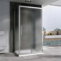 Душевой уголок Abber Schwarzer Diamant, 110 х 75 см, стекло матовое, профиль хром, AG30110MH-S75M-S75M