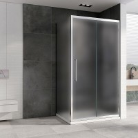Душевой уголок Abber Schwarzer Diamant, 110 х 80 см, стекло матовое, профиль хром, AG30110MH-S80M