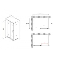 Душевой уголок Abber Schwarzer Diamant AG301205-S605, 120 х 60 см, стекло прозрачное, профиль хром
