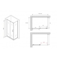 Душевой уголок Abber Schwarzer Diamant AG30120B5-S80B5, 120 х 80 см, стекло прозрачное, профиль черный