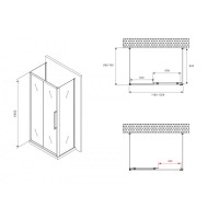 Душевой уголок Abber Schwarzer Diamant AG30120BMH-S70BM-S70BM, 120 х 70 см, стекло матовое, профиль черный
