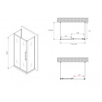 Душевой уголок Abber Schwarzer Diamant AG30120BMH-S80BM-S80BM, 120 х 80 см, стекло матовое, профиль черный