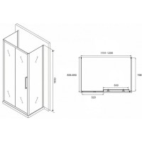 Душевой уголок Abber Schwarzer Diamant, 120 х 85 см, стекло матовое, профиль хром, AG30120MH-S85M-S85M