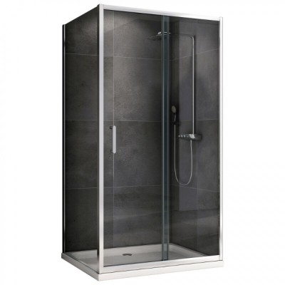 Душевой уголок Abber Schwarzer Diamant AG301305-S505, 130 х 50 см, стекло прозрачное, профиль хром
