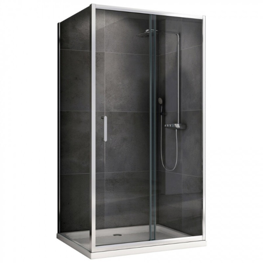 Душевой уголок Abber Schwarzer Diamant AG301305-S605, 130 х 60 см, стекло прозрачное, профиль хром
