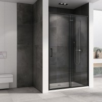 Душевая дверь Abber Schwarzer Diamant AG30130B5, 130 х 190 см, стекло прозрачное, профиль черный