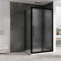 Душевой уголок Abber Schwarzer Diamant AG30130BMH-S100BM, 130 х 100 см, стекло матовое, профиль черный