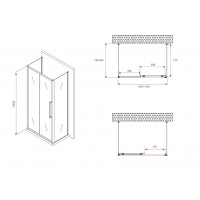 Душевой уголок Abber Schwarzer Diamant AG30130BMH-S80BM-S80BM, 130 х 80 см, стекло матовое, профиль черный