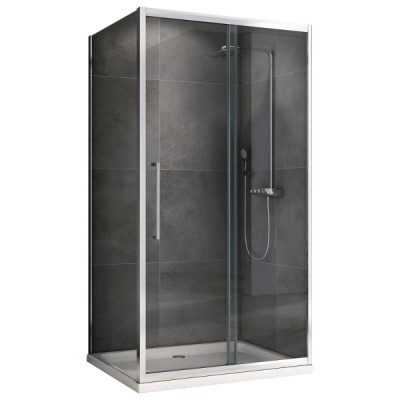 Душевой уголок Abber Schwarzer Diamant AG30130H-S50, 130 х 50 см, стекло прозрачное, профиль хром