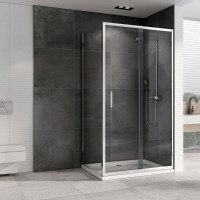 Душевой уголок Abber Schwarzer Diamant AG301405-S505, 140 х 50 см, стекло прозрачное, профиль хром