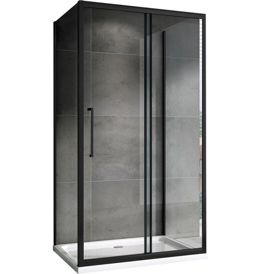 Душевой уголок Abber Schwarzer Diamant AG30140B-S90B-S90B, 140 х 90 см, стекло прозрачное, профиль черный