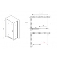 Душевой уголок Abber Schwarzer Diamant AG30140B5-S80B5, 140 х 80 см, стекло прозрачное, профиль черный