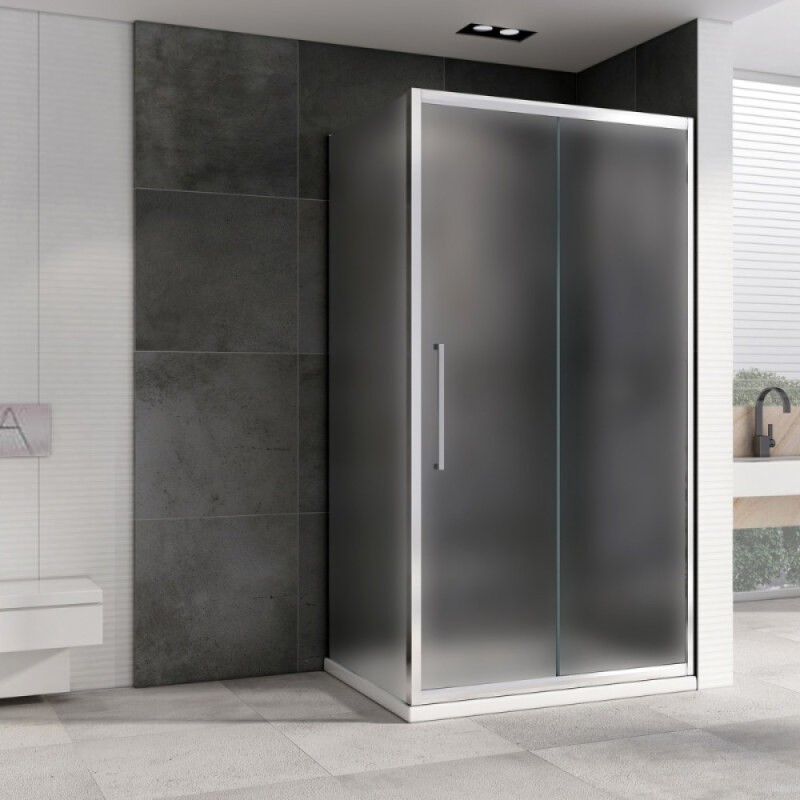 Душевой уголок Abber Schwarzer Diamant AG30140MH-S60M, 140 х 60 см, стекло матовое, профиль хром